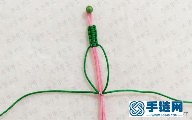 夾心桃花手鏈的編法圖解