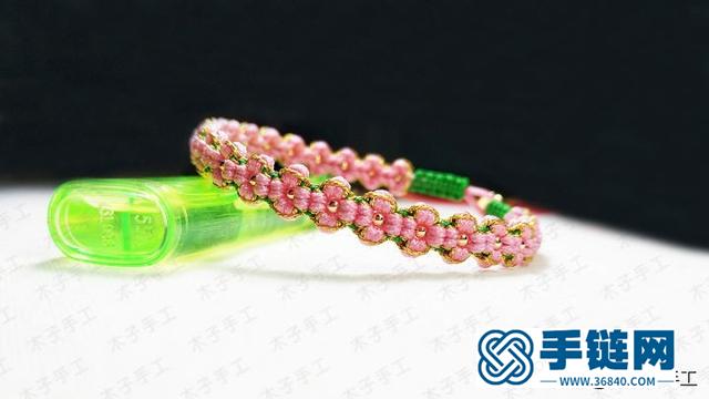 夾心桃花手鏈的編法圖解