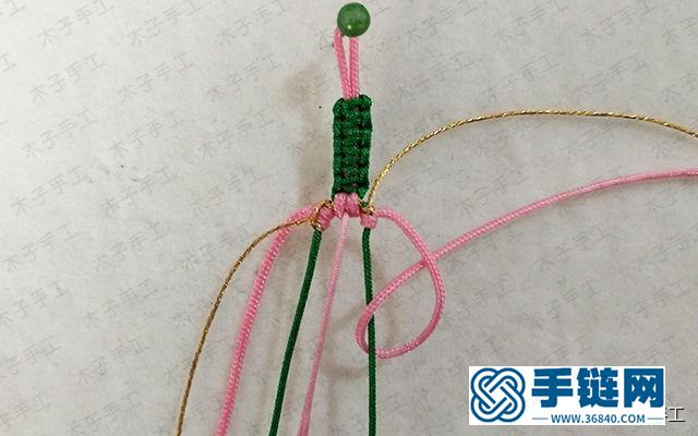 夾心桃花手鏈的編法圖解