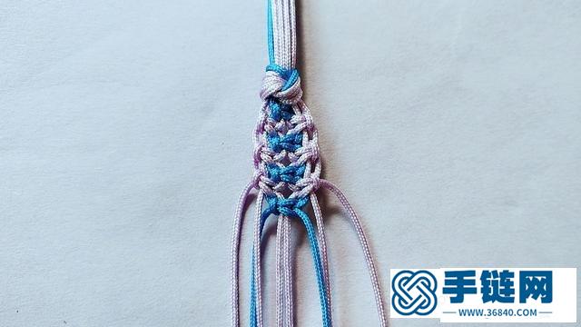 雙色平結手鏈編法圖解，附平結手鏈收尾方法