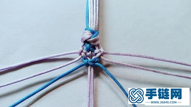 雙色平結手鏈編法圖解，附平結手鏈收尾方法