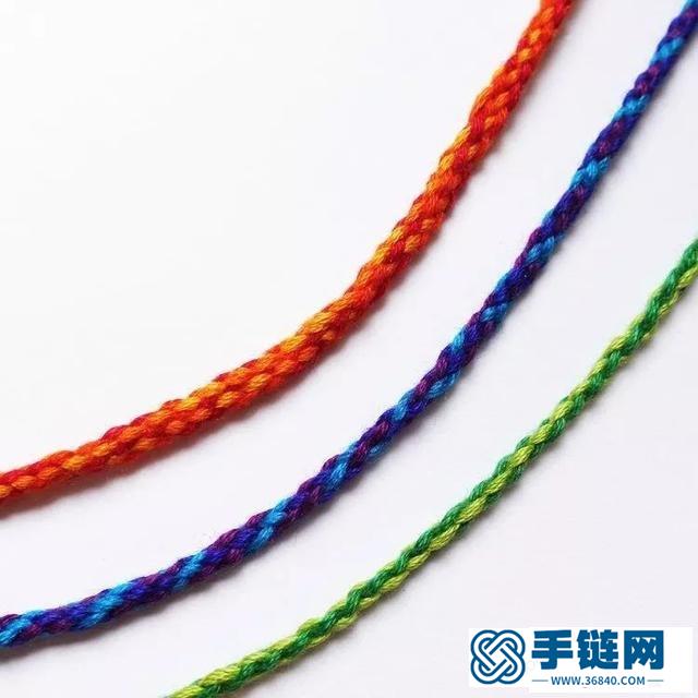 圓形4股繩的編法圖解，6股8股編編繩手鏈教程