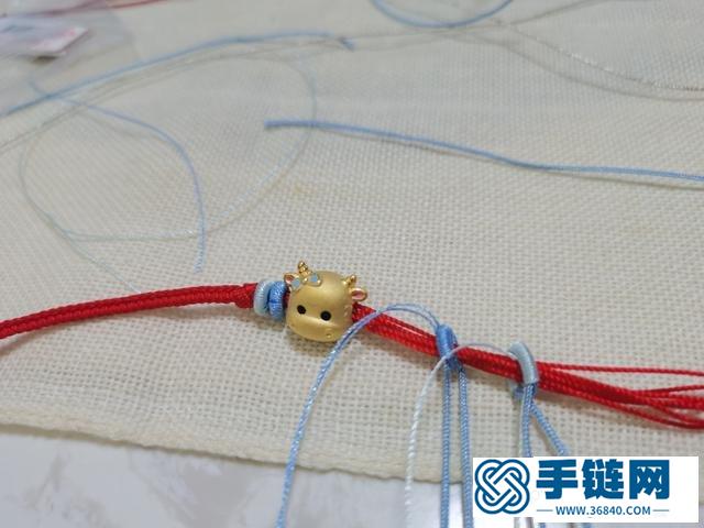 3d硬金編織手鏈教程，蝴蝶結小牛金飾手繩圖解