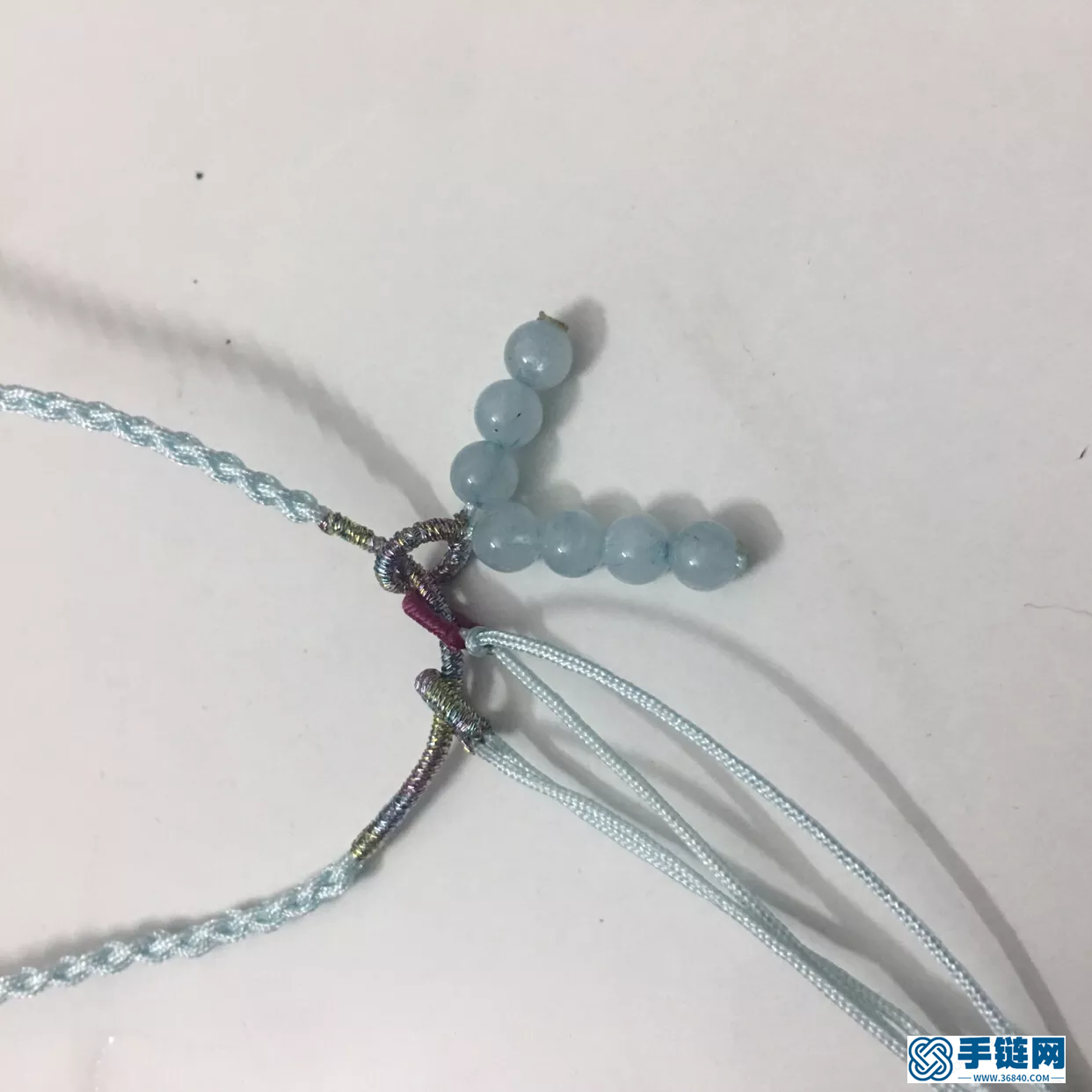 海藍寶編織樣式，簡單好看的項鏈繩做法