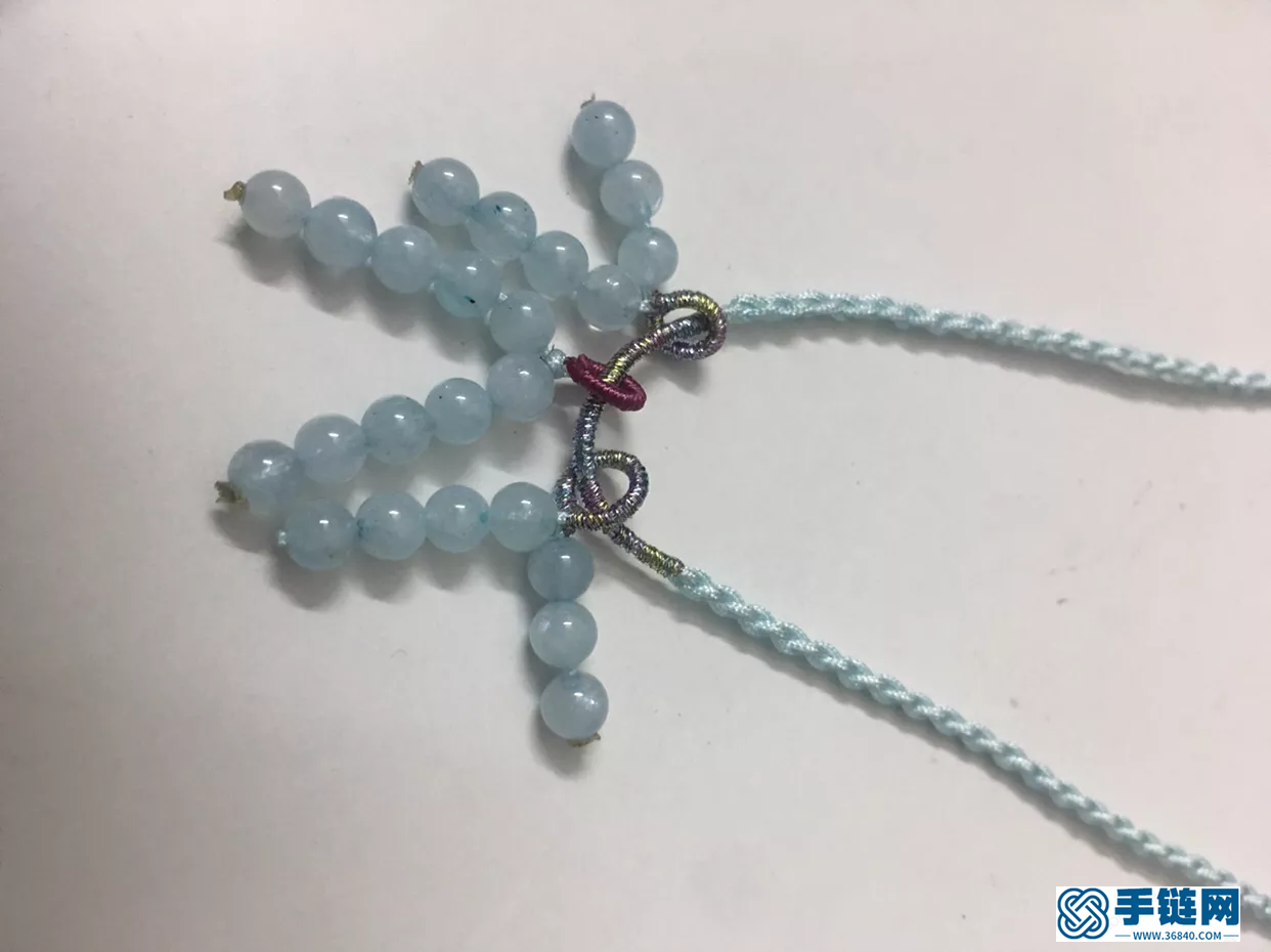 海藍寶編織樣式，簡單好看的項鏈繩做法