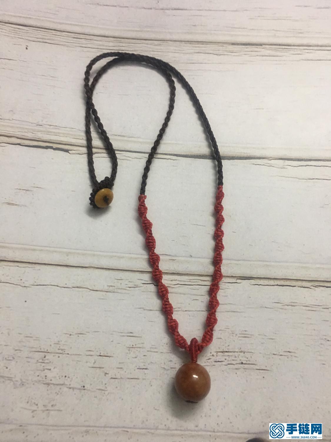 紅翡圓珠項鏈繩編法圖解