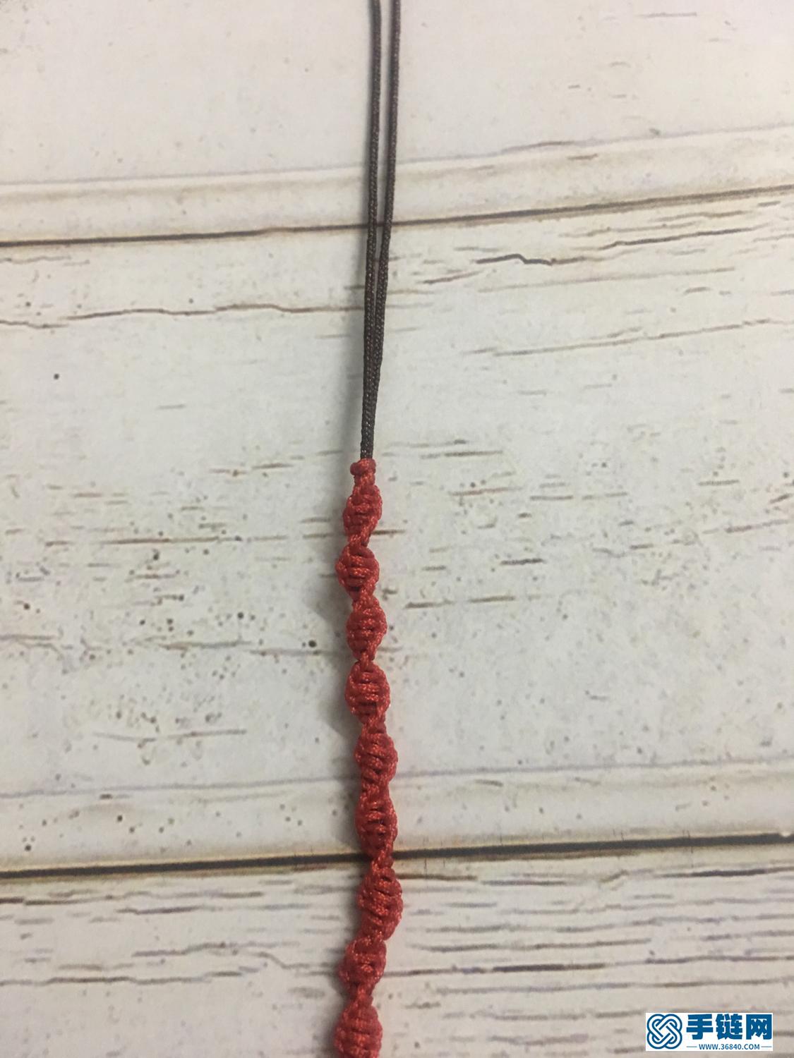紅翡圓珠項鏈繩編法圖解