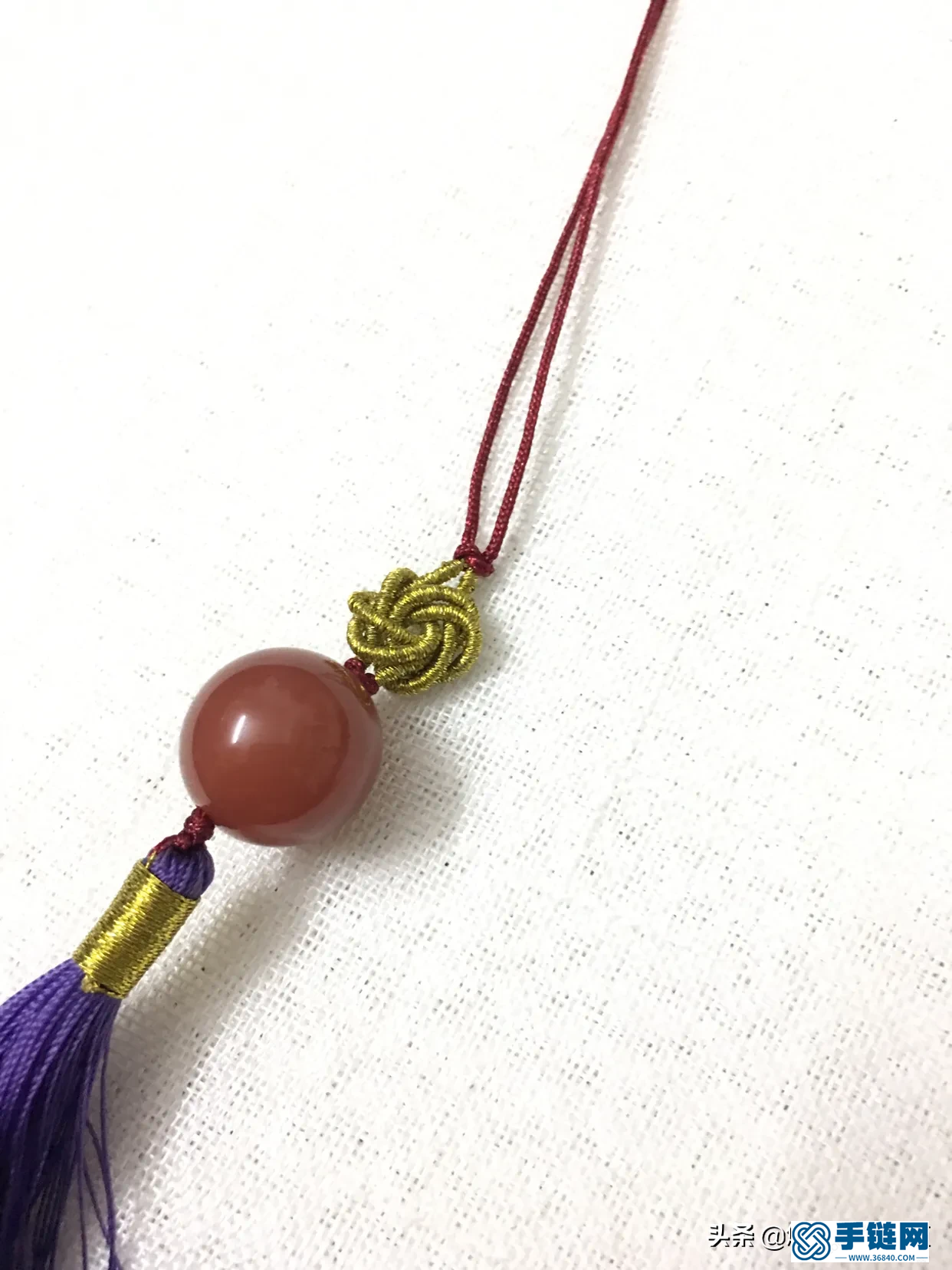 瑪瑙編繩流蘇項(xiàng)鏈教程圖解