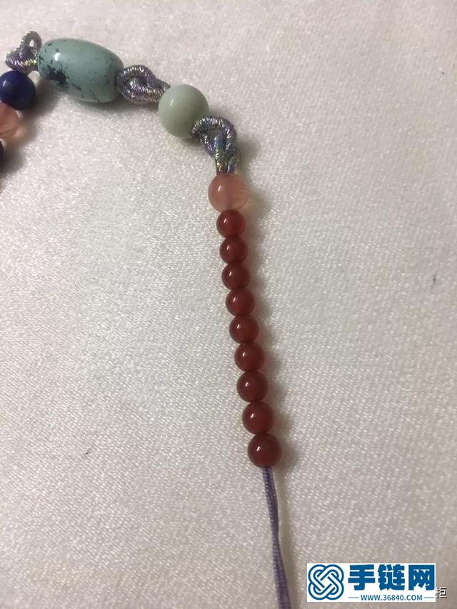 瑪瑙桶珠編繩手鏈教程圖解
