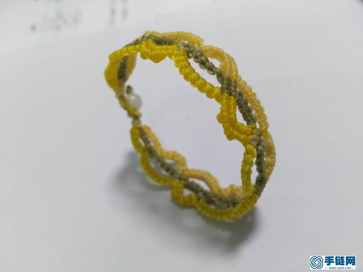 斜卷結(jié)手鏈編法教程，縷空蠟線手繩做法步驟