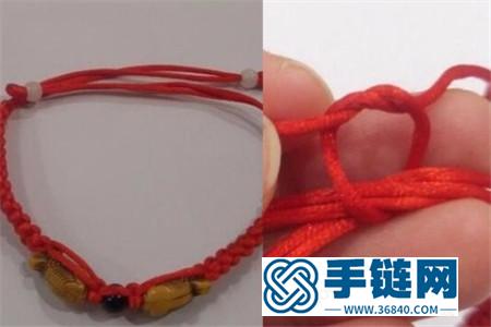 手鏈收尾打結方法,編繩平結詳細教程