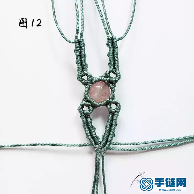 單珠手鏈編法圖解（斜卷結鑲珠手繩做法）