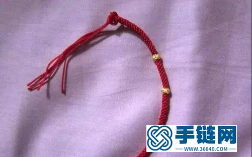 黃金紅繩手鏈編法圖解